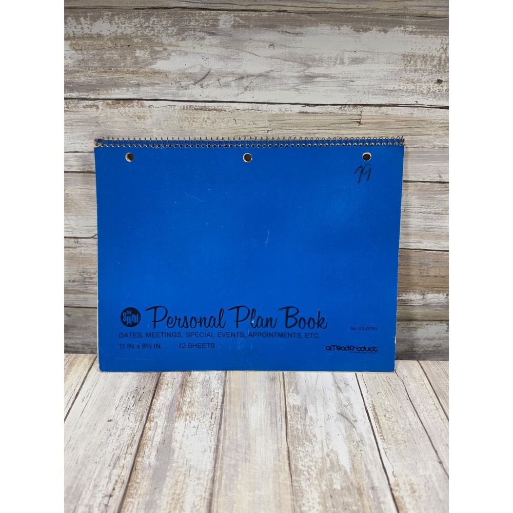 Vintage Mead Personal Plan Book Blue Spiral Planner 1975 1976 1977 No 50-0750